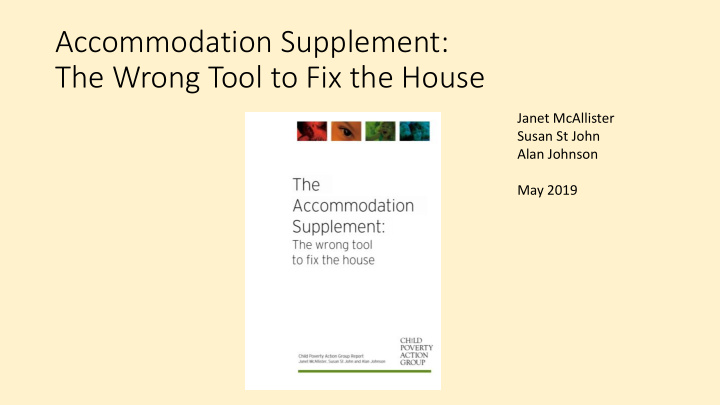 accommodation supplement the wrong tool to fix the house