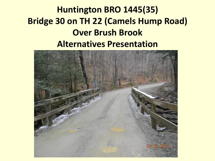alternatives presentation project location