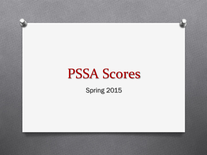 pssa scores