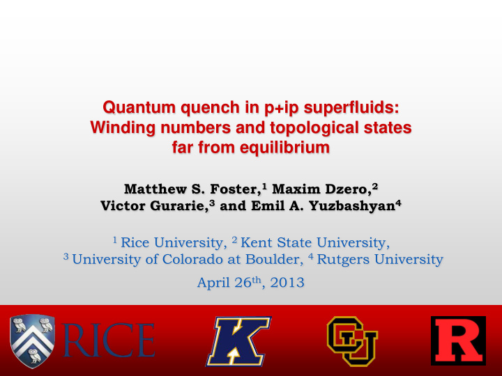 quantum quench in p ip superfluids winding numbers and