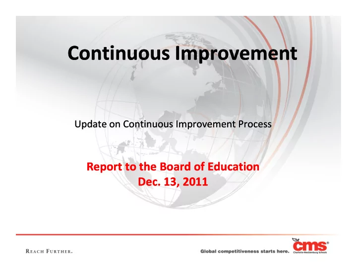 continuous improvement continuous improvement