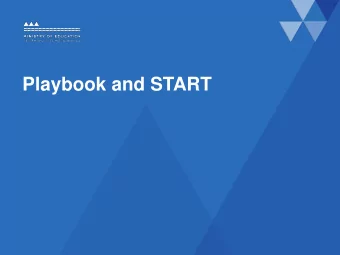 Playbook and START  START Tools  START Tools been produced to ease workloads during Cloud