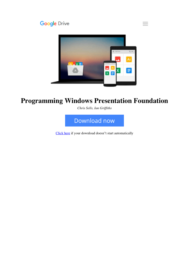 programming windows presentation foundation