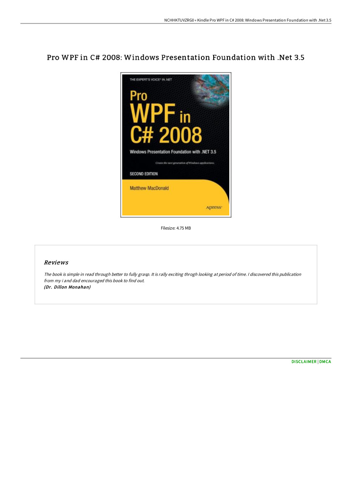 pro wpf in c 2008 windows presentation foundation with