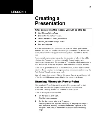 Creating a  Presentation