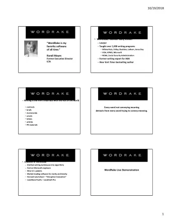 WordRake  WordRake  WordRake founder Gary Kinder  Lawyer  WordRake is my  favorite