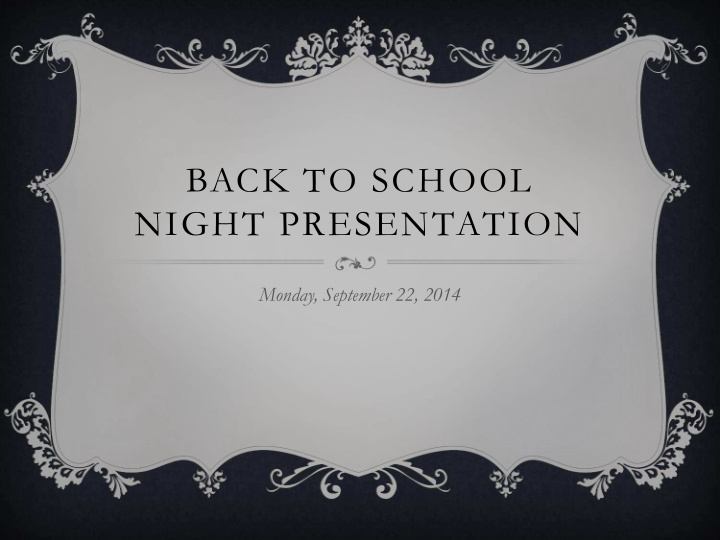 back to school night presentation