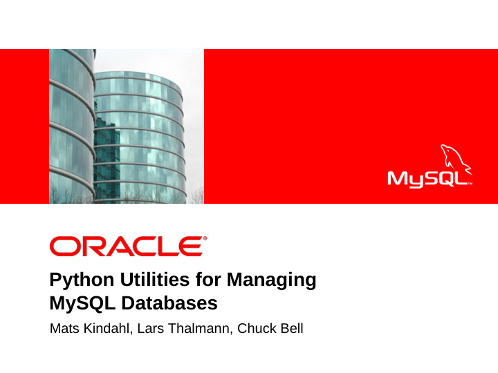 python utilities for managing mysql databases