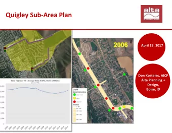 Quigley Sub-Area Plan  April 19, 2017  Don Kostelec, AICP  Alta Planning +  Design,  Boise, ID