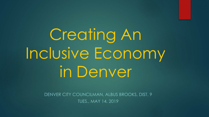 creating an inclusive economy in denver