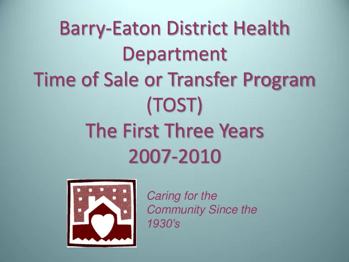 barry eaton district health department time of sale or