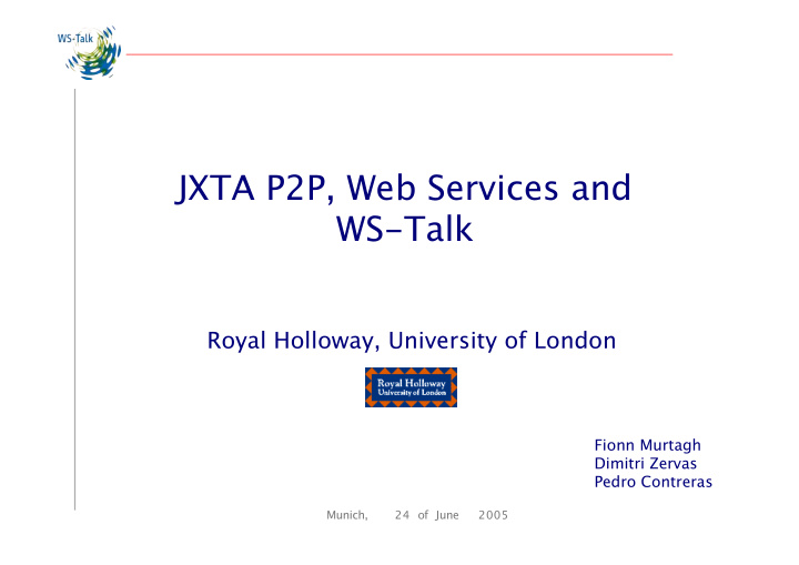 jxta p2p web services and ws talk