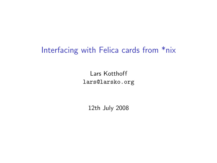 interfacing with felica cards from nix