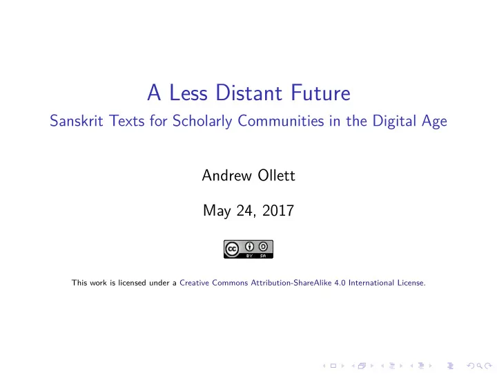 a less distant future