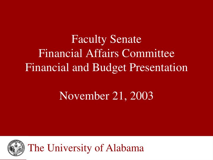 faculty senate financial affairs committee financial and