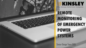 REMOTE  MONITORING  OF EMERGENCY  POWER  SYSTEMS  Senior Design Team 1905  AG  AGEN  ENDA  DA  01