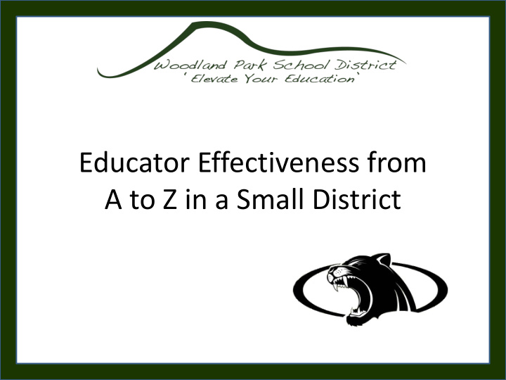 a to z in a small district introduction