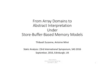 From Array Domains to  Abstract Interpretation  Under  Store-Buffer-Based Memory Models  Thibault