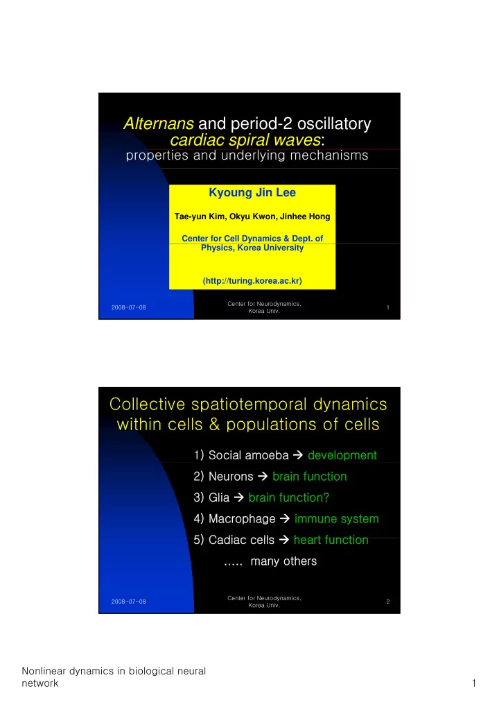 alternans and period 2 oscillatory cardiac spiral waves