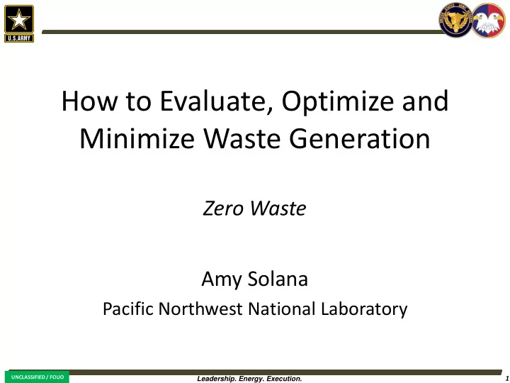minimize waste generation