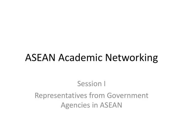 asean academic networking