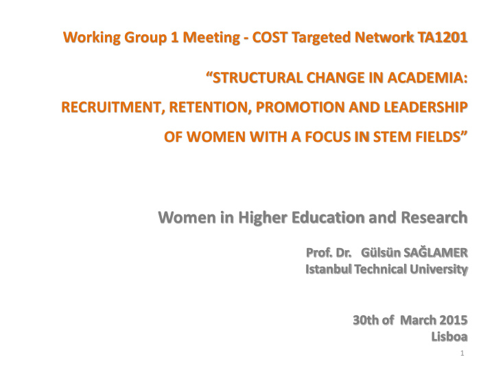 women in higher education and research