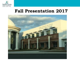 Fall Presentation 2017  Agenda    Overview of TJHSST    The Admissions Process   Part I: