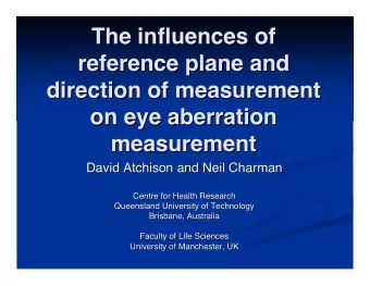 The influences of  The influences of  reference plane and  reference plane and  direction of