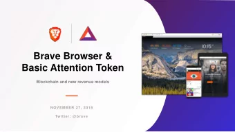 Brave Browser &amp;  Basic Attention Token  Blockchain and new revenue models  NOVEMBER 27, 2018