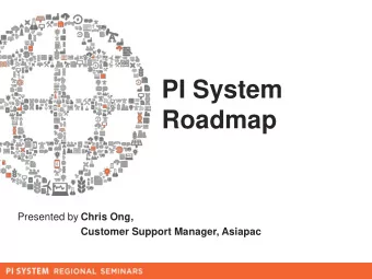 PI System  Roadmap  Presented by  Chris Ong,  Customer Support Manager, Asiapac  Agenda and