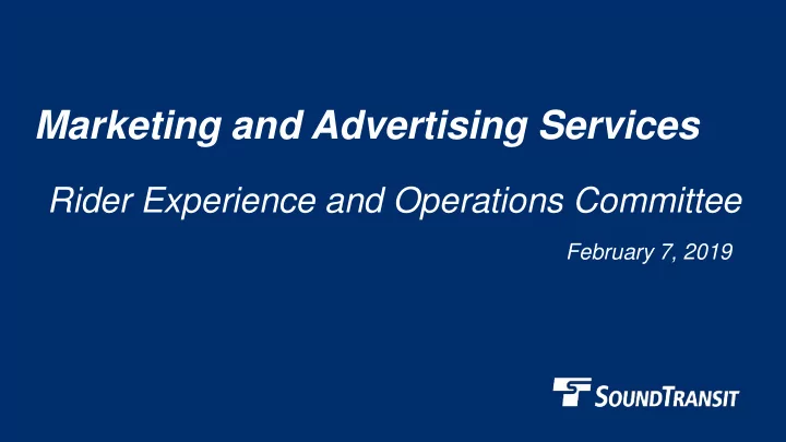 marketing and advertising services
