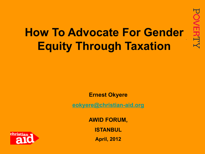 how to advocate for gender equity through taxation