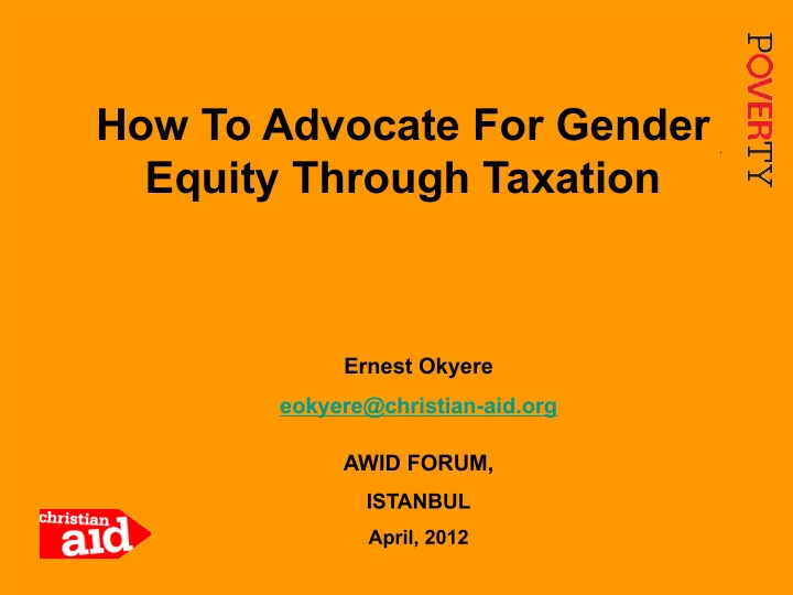 how to advocate for gender equity through taxation