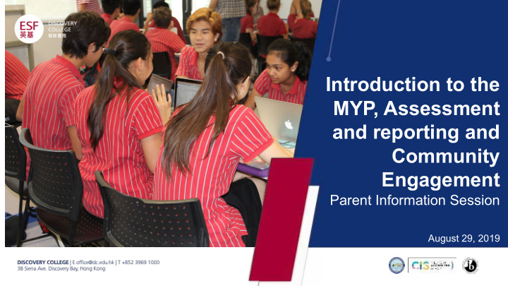 introduction to the myp assessment and reporting and