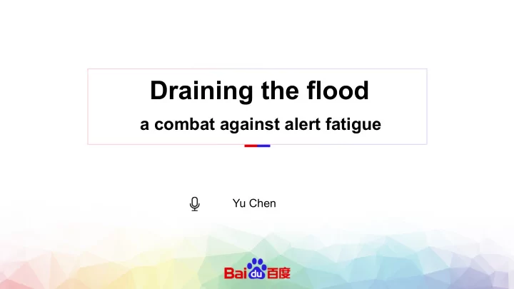 draining the flood