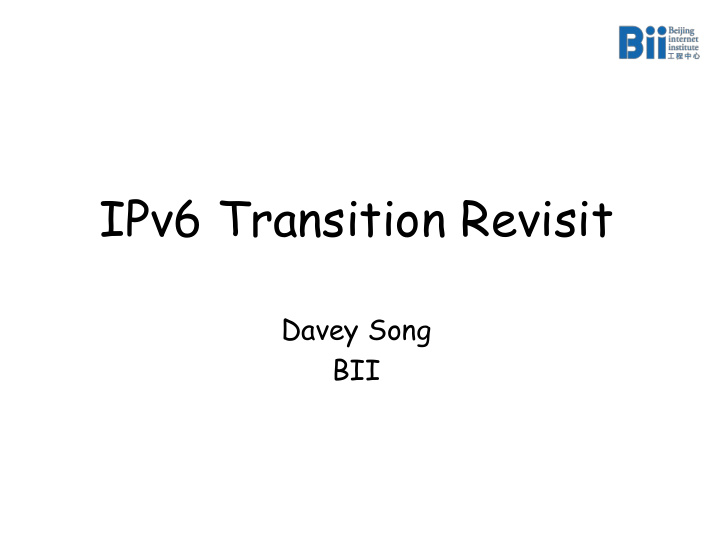 ipv6 transition revisit