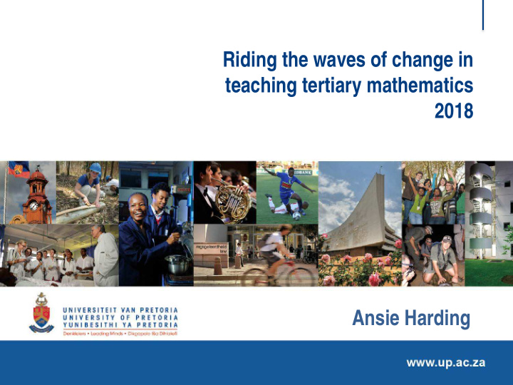 riding the waves of change in teaching tertiary