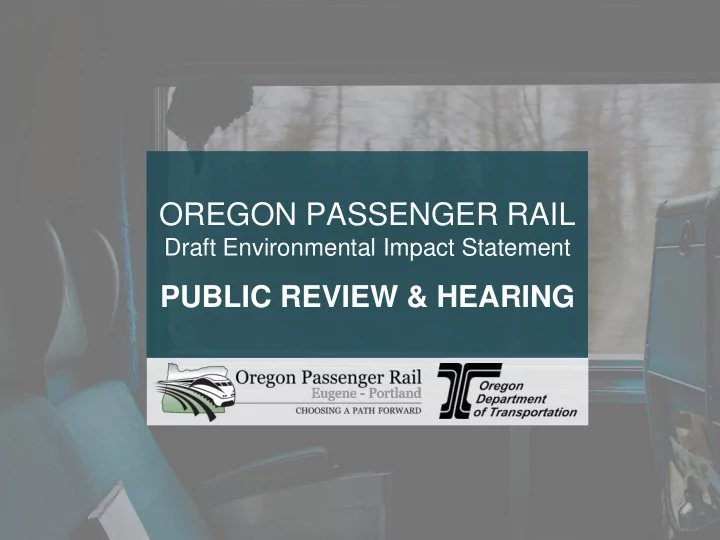 oregon passenger rail