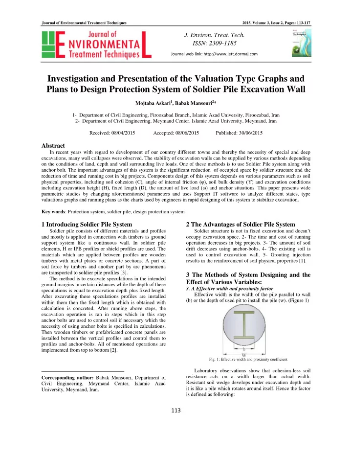 investigation and presentation of the valuation type
