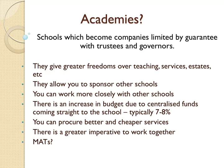 academies
