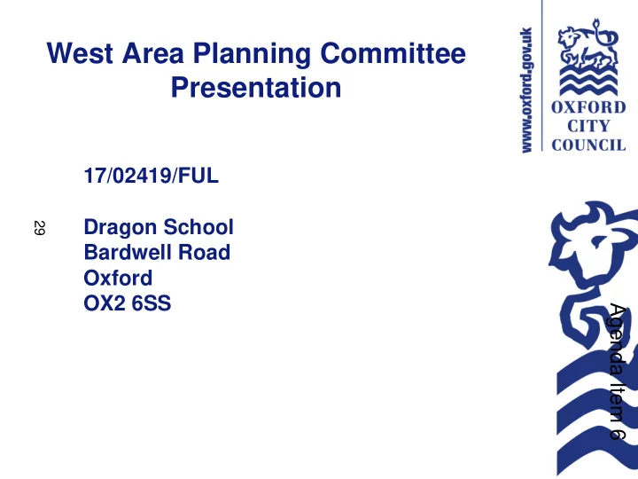 west area planning committee presentation