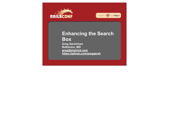 enhancing the search box