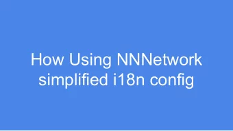 How Using NNNetwork  simplified i18n config  Objectives  -  Configure iOS app for IT/ES (help urls,