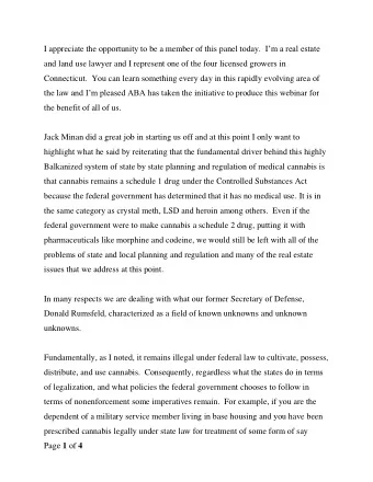 I appreciate the opportunity to be a member of this panel today.  I m a real estate  and land