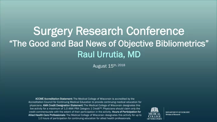 surge gery y resear search ch con conference