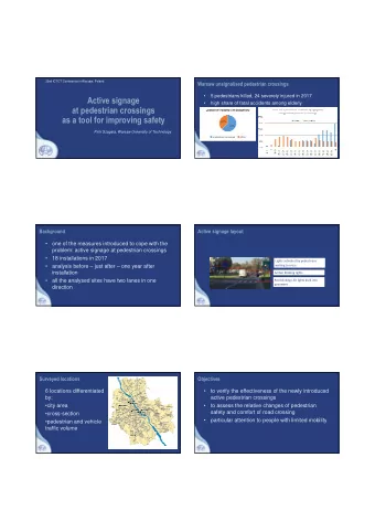 Active signage    high share of fatal accidents among elderly  at pedestrian crossings  as a