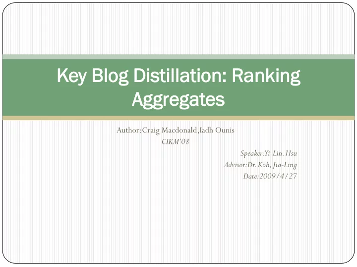 key y bl blog og di disti stillat atio ion n ra rank nkin