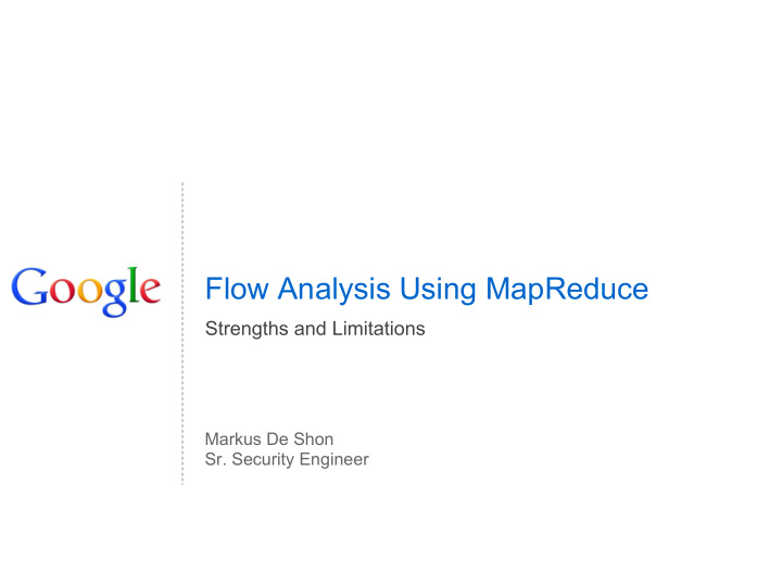 flow analysis using mapreduce