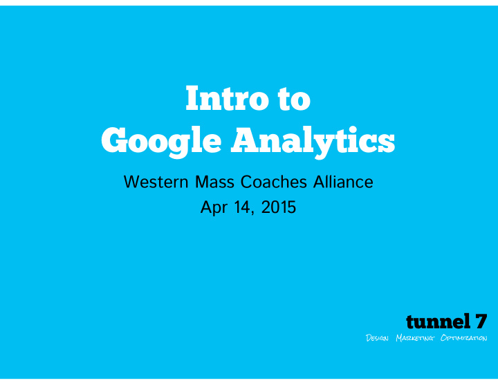 intro to google analytics