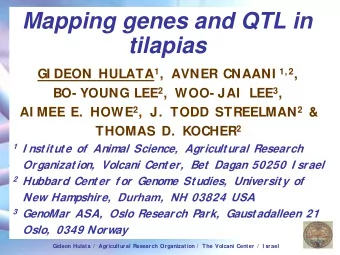 Mapping genes and QTL in  tilapias GI DEON HULATA 1 ,  AVNER CNAANI 1, 2 , BO- YOUNG LEE 2 ,  WOO-